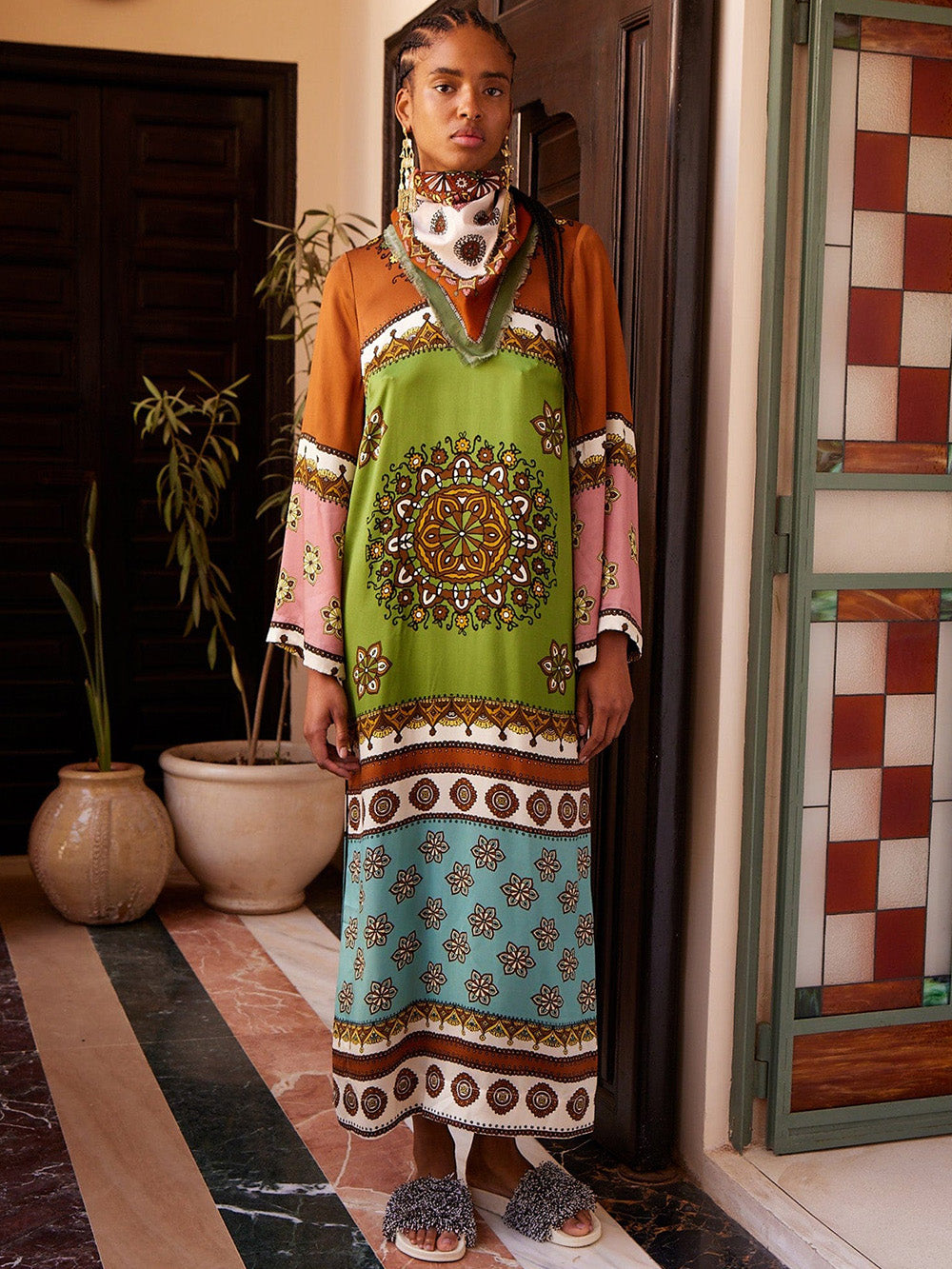 CONTINA SILK LONG DRESS