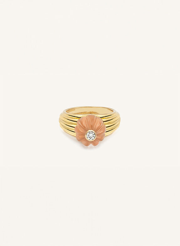 BAGUE GELATO QUARTZ ROSE & DIAMANT