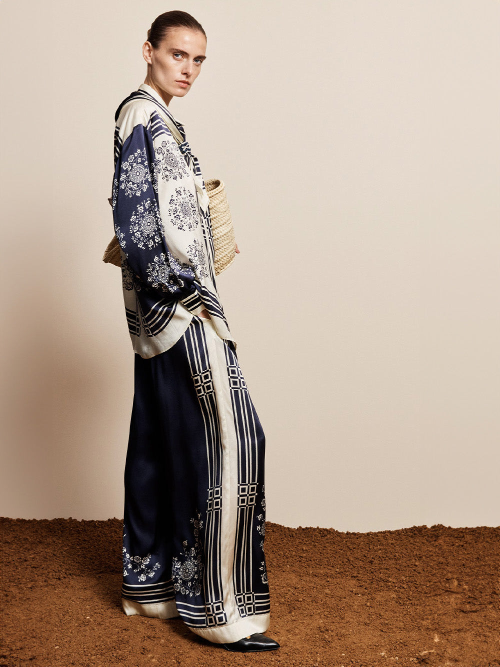 PANTALON BANDERRA EN SOIE