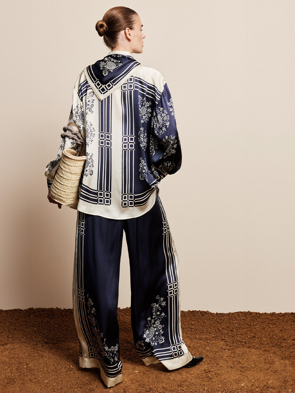 PANTALON BANDERRA EN SOIE