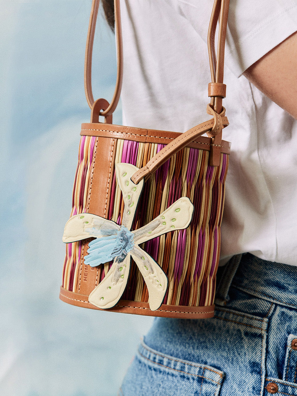 CUPID MADRAS PINK BUCKET BAG