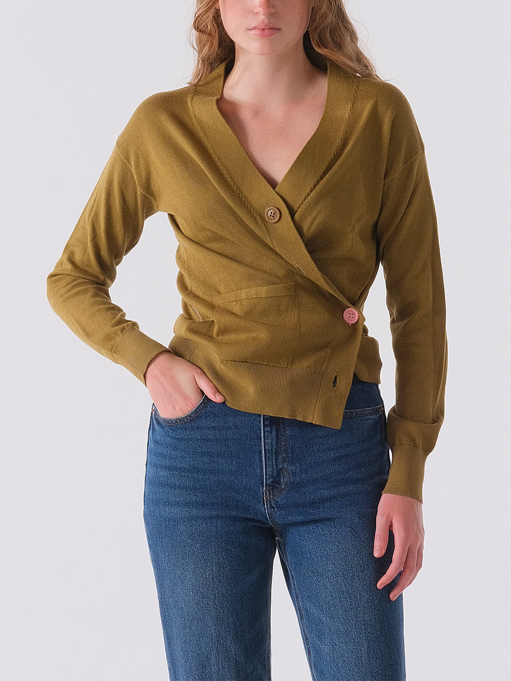 THE WRAP CARDIGAN OLIVE
