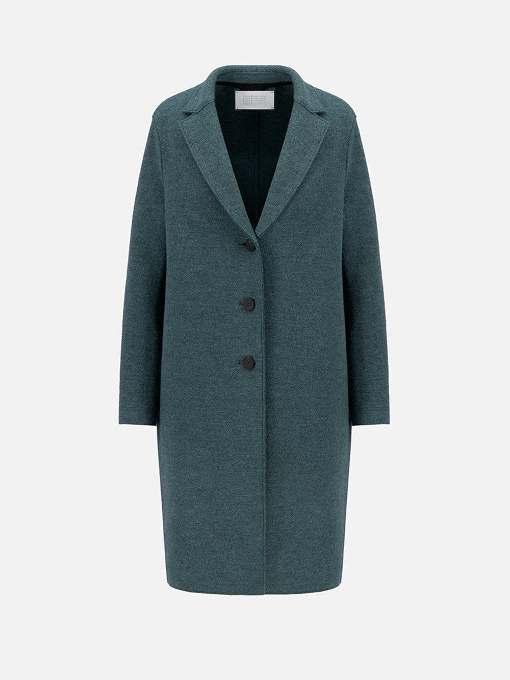 MANTEAU OVERCOAT BOILED WOOL PINE MELANGE