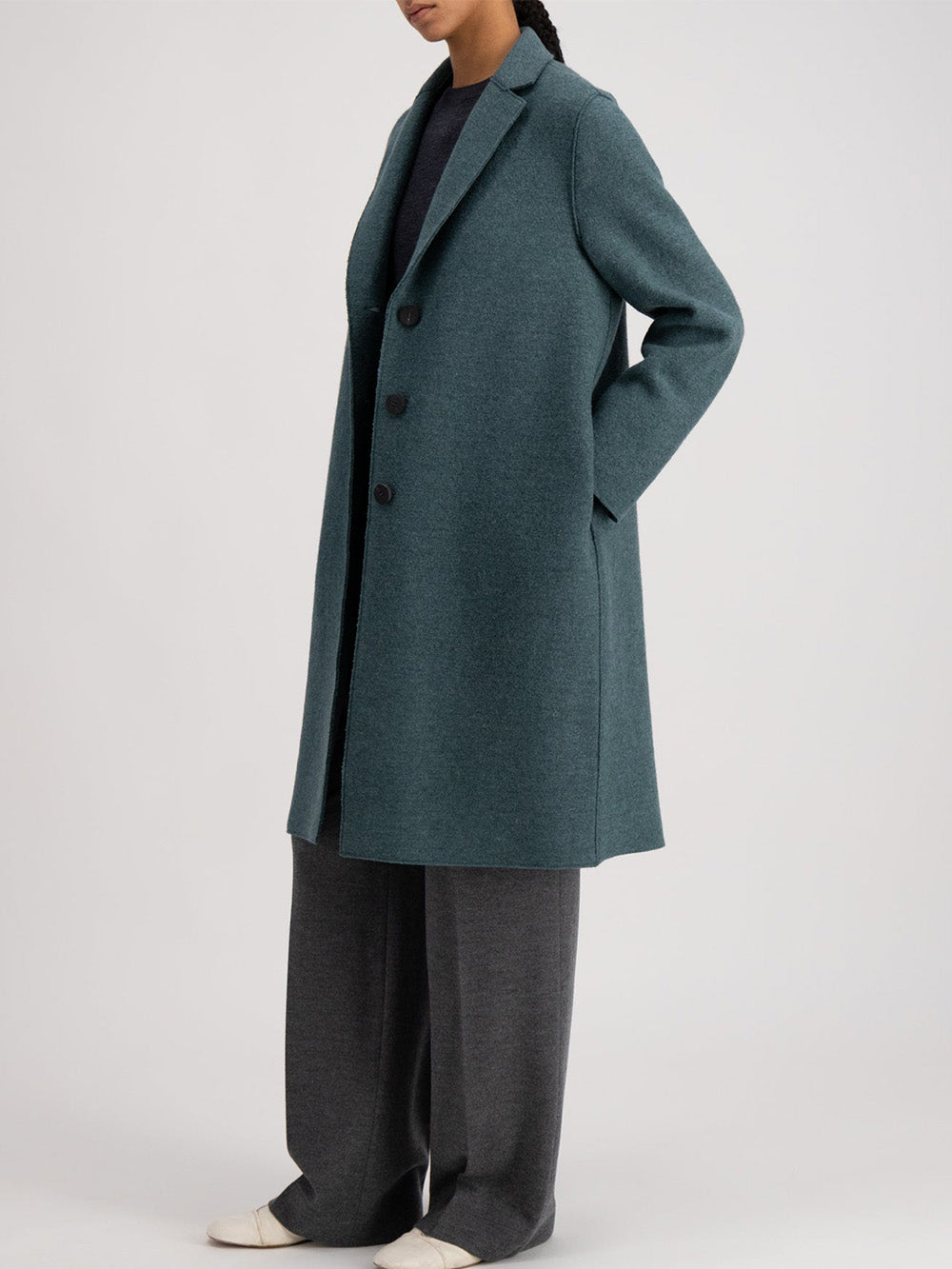 BOILED WOOL PINE COAT 