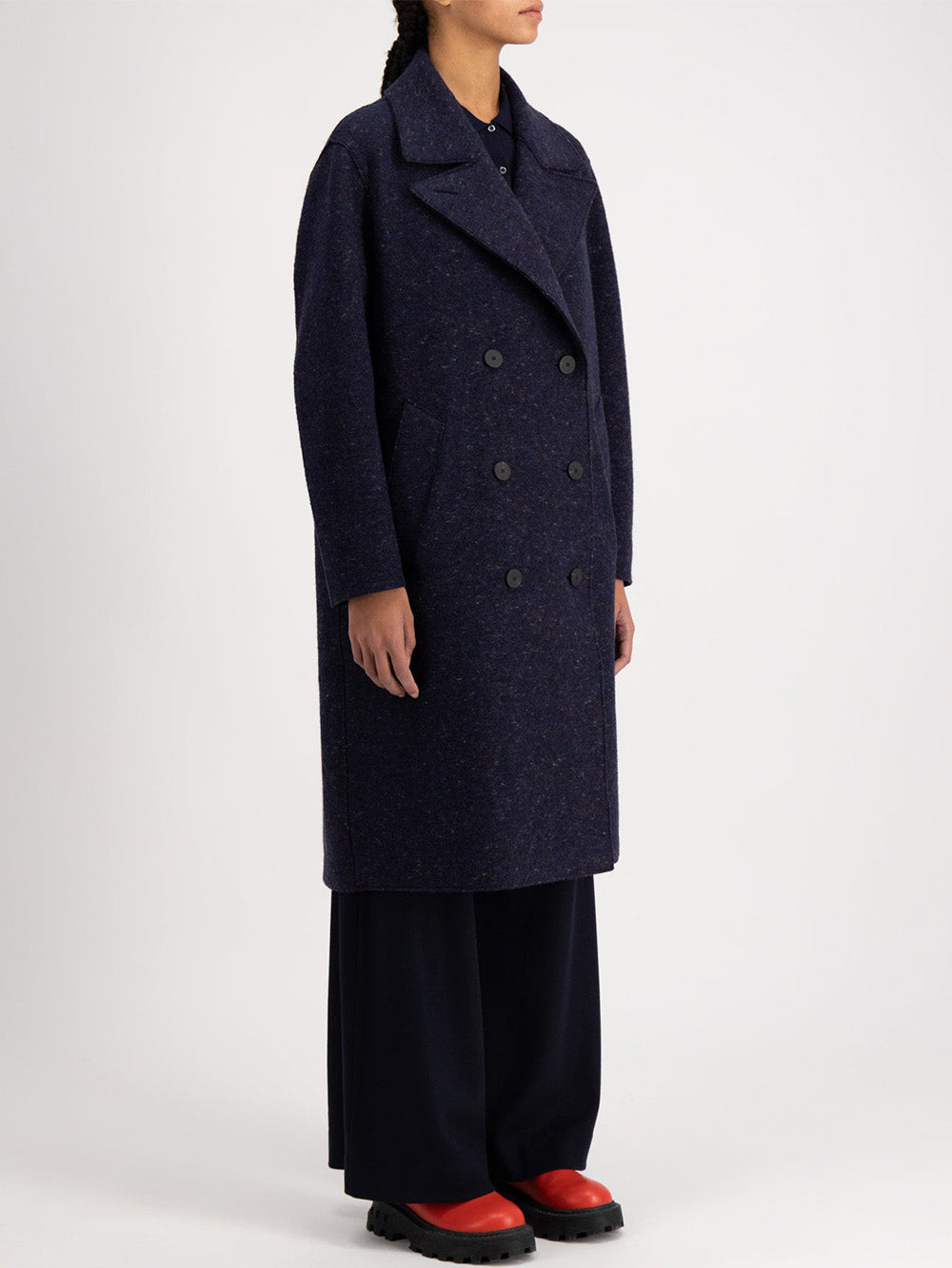 MANTEAU SAILOR BOILED WOOL MIDNIGHT MELANGE