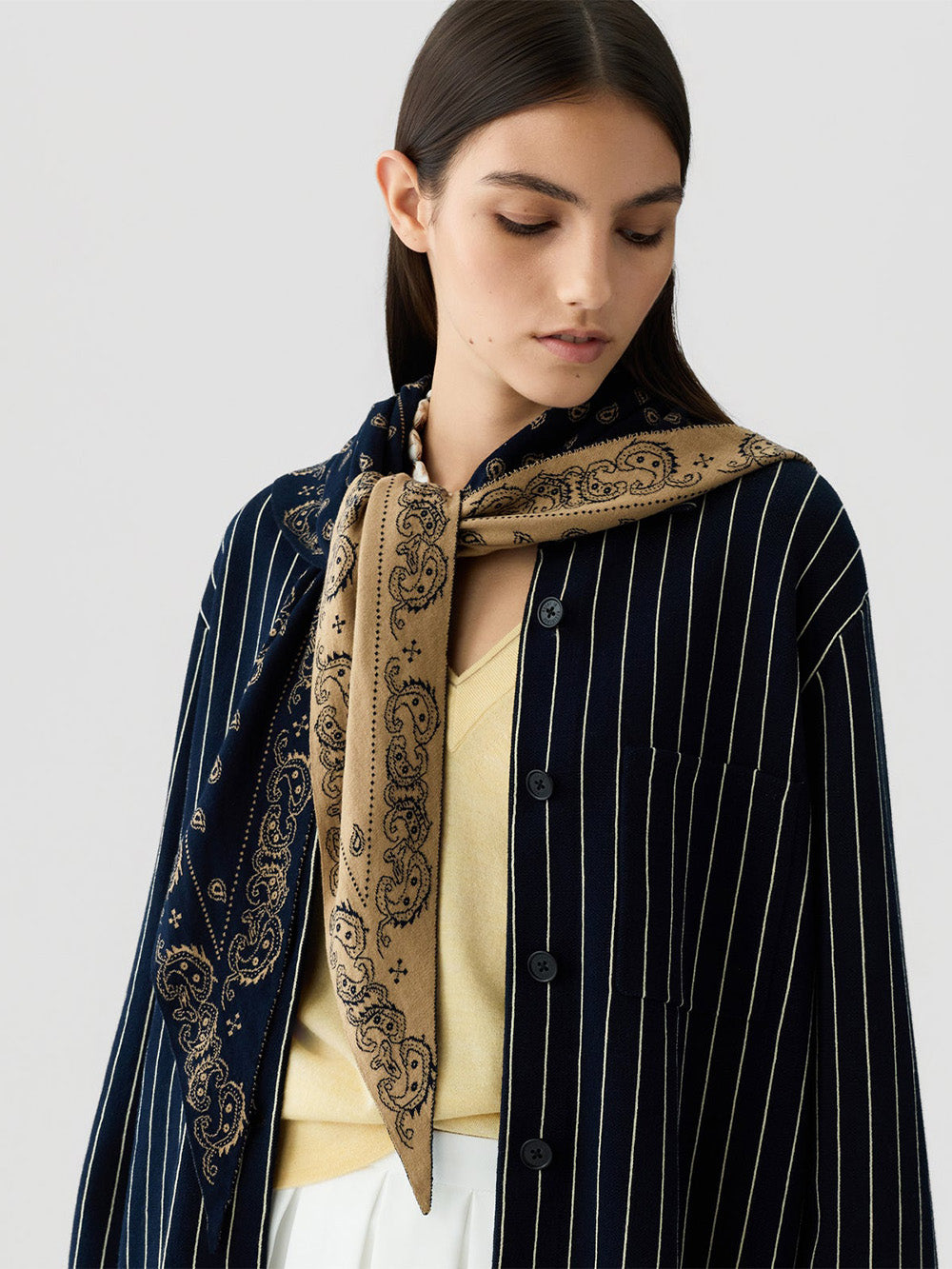 FOULARD THE WILD RAG NAVY & CAMEL