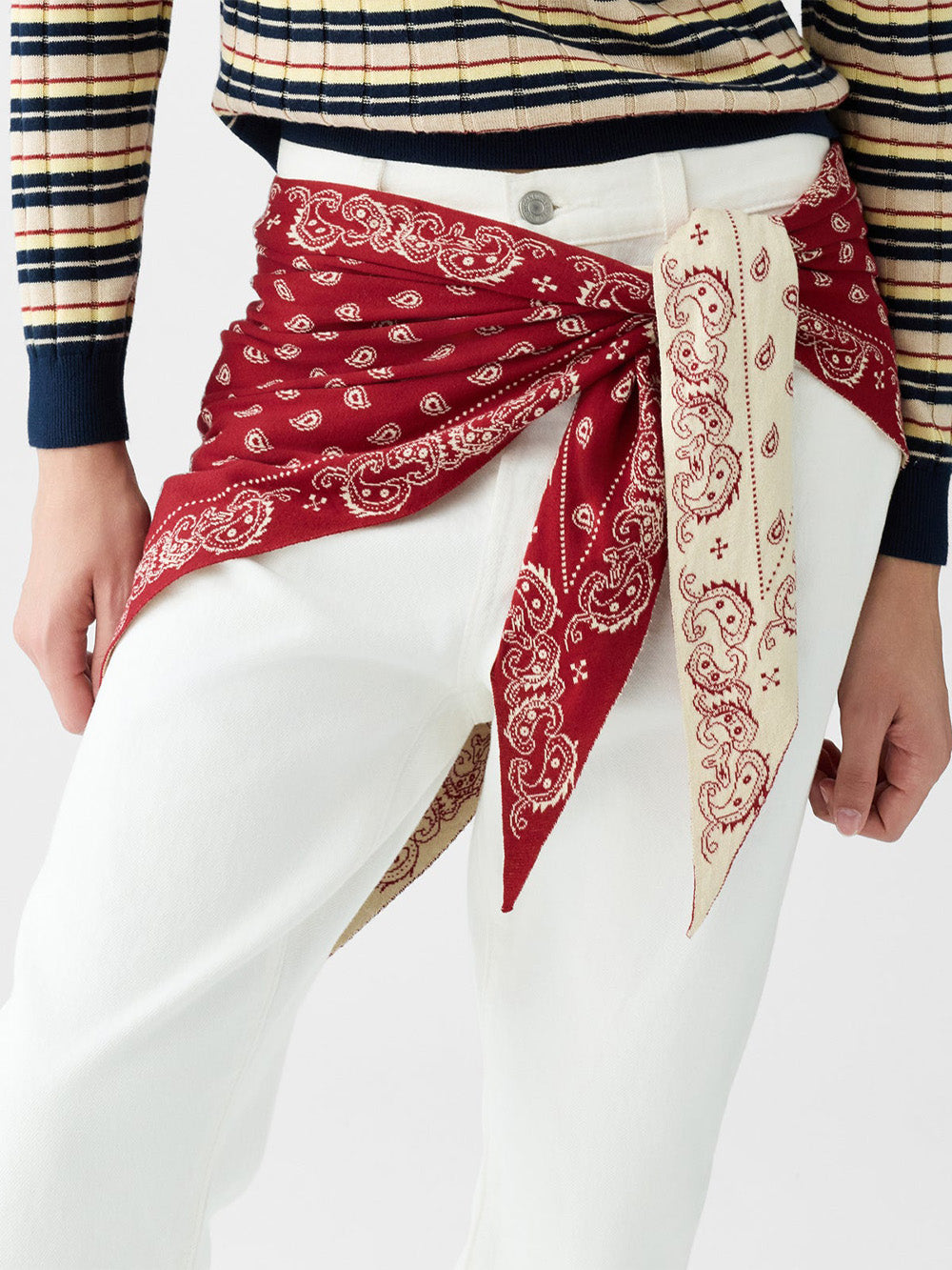 FOULARD THE WILD RAG CARMINE & BUTTER