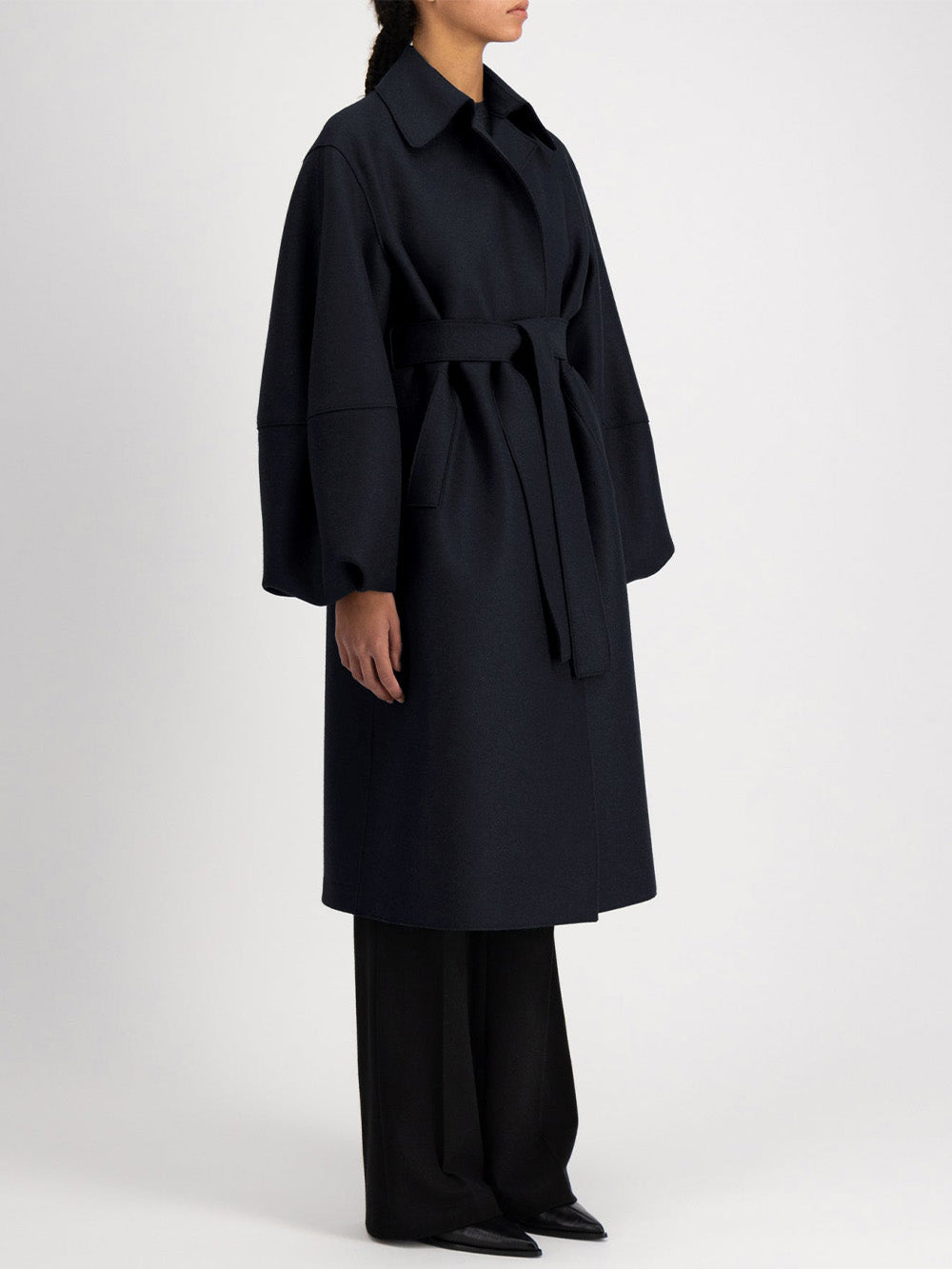 MANTEAU PUFF SLEEVES PRESSED BLEU FONCÉ