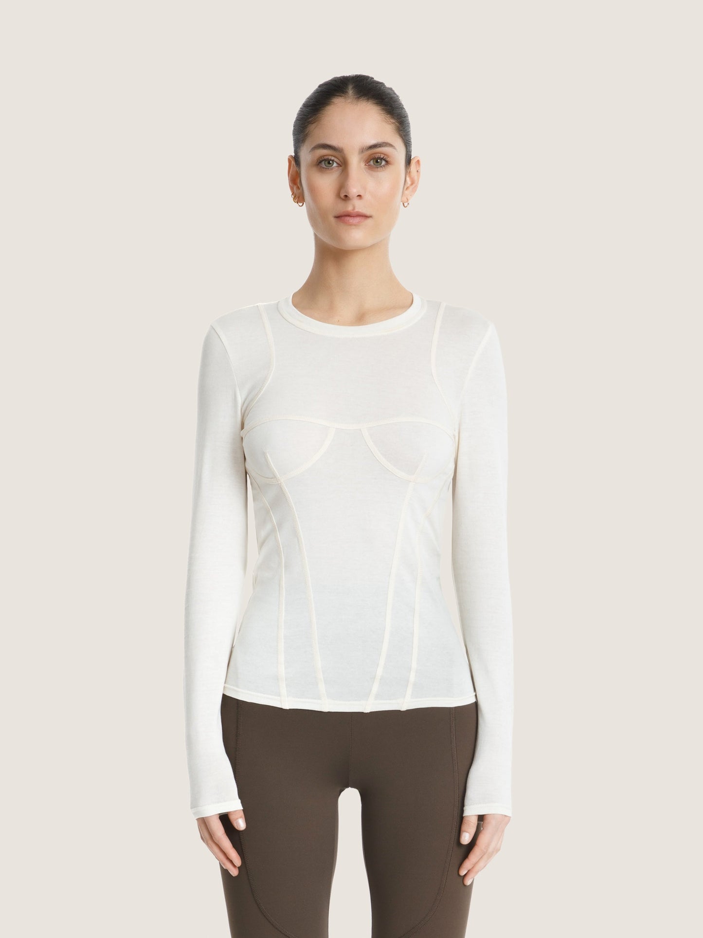 LONG SLEEVED WHITE CORSET TOP