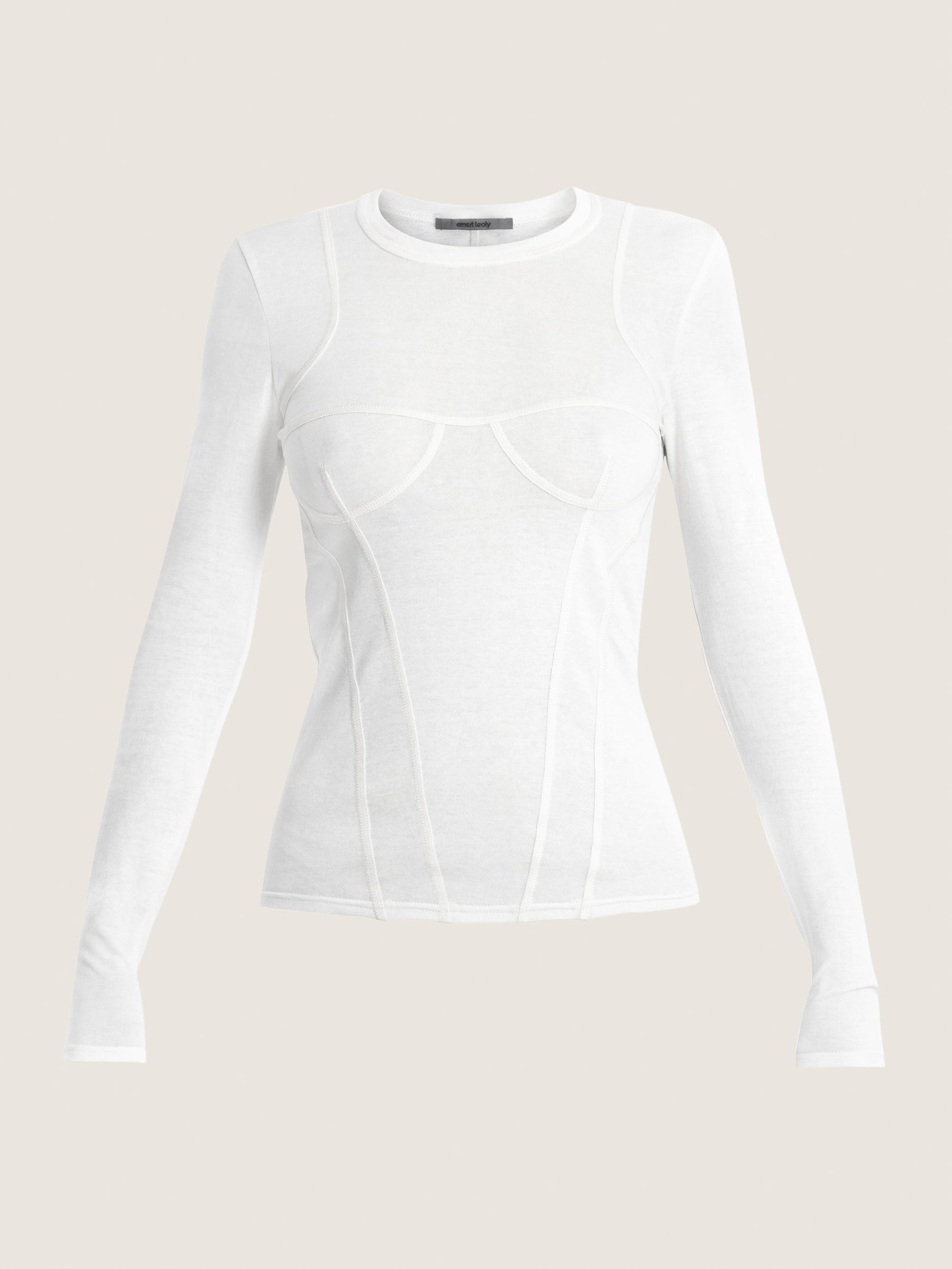 LONG SLEEVED WHITE CORSET TOP