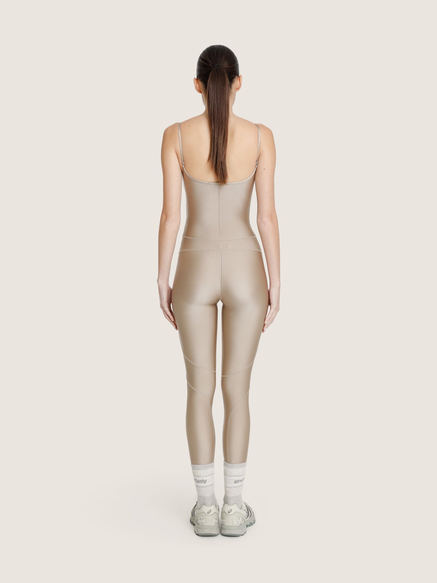 BEIGE SATIN CORSET JUMPSUIT