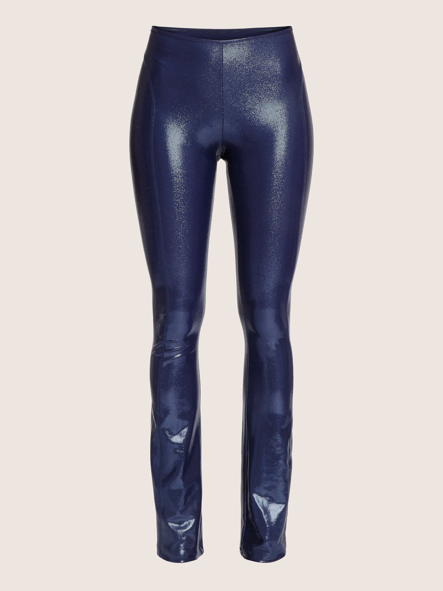 BLUE LAME FLARED LEGGINGS