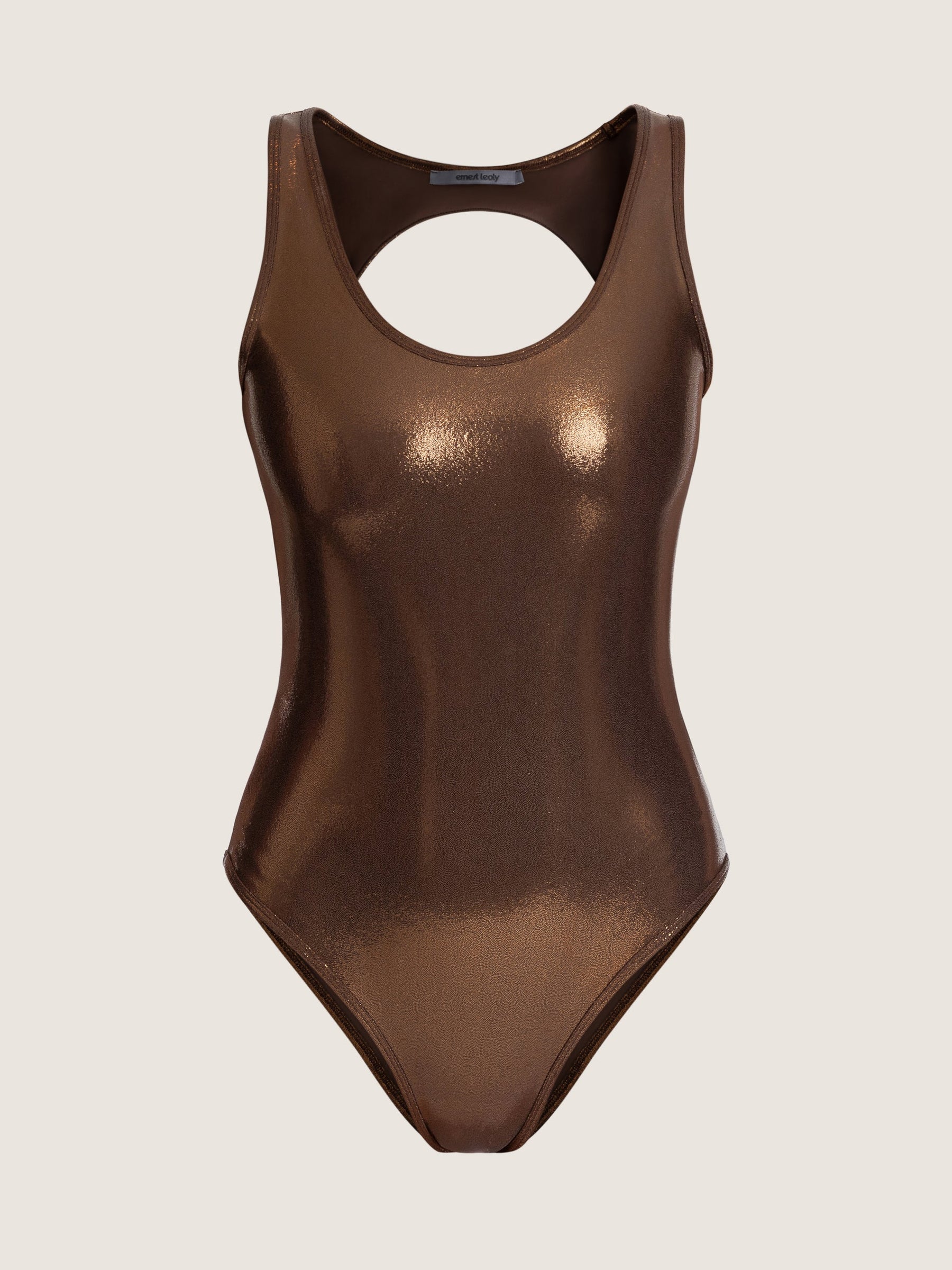 BROWN LAME SWIMSUIT