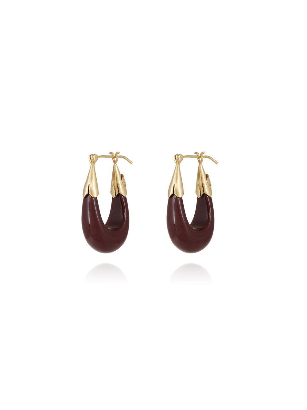 BOUCLES D'OREILLES ÉCUME PETIT MODÈLE BORDEAUX