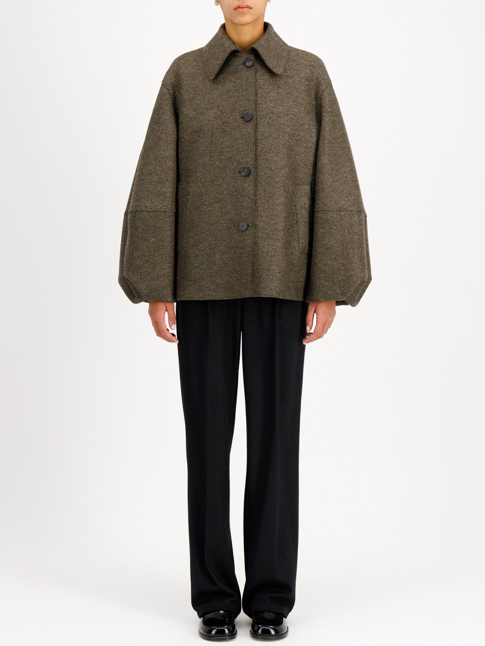 VESTE PUFF SLEEVES COURT KAKI