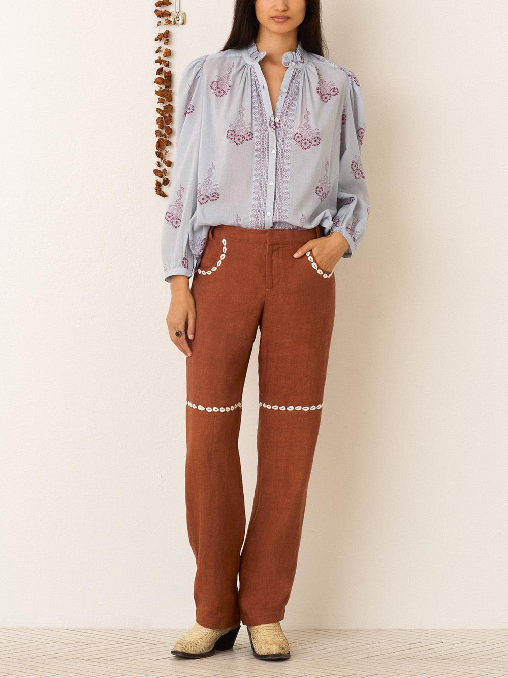 ANNABEL PANSY SKY SHIRT