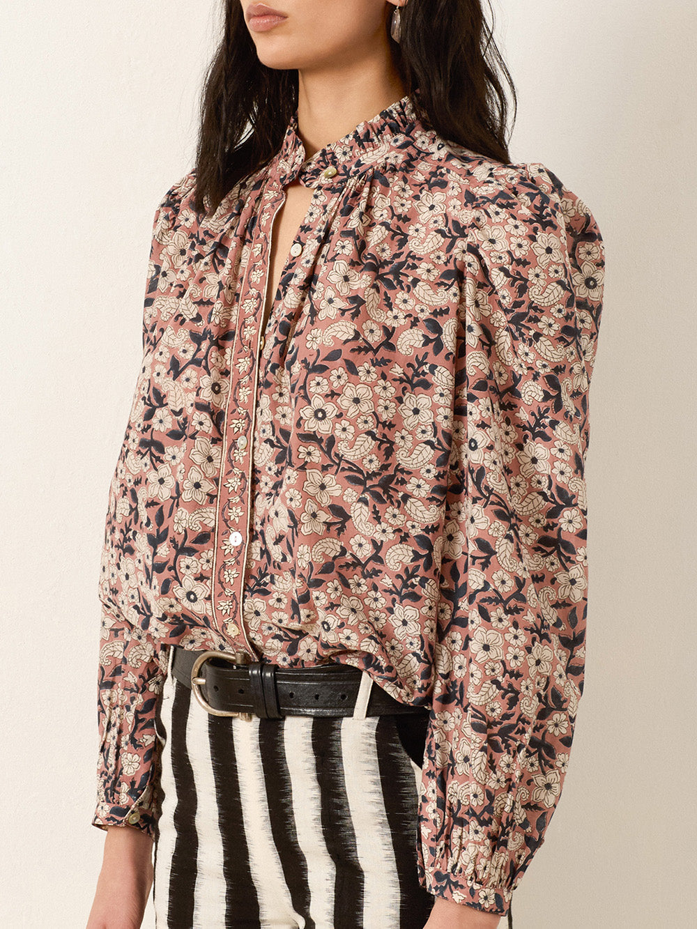 ANNABEL SEPIA FLORAL SHIRT