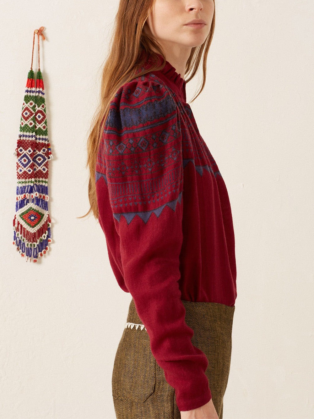 ARTEMIS PLUM FAIRISLE SHIRT