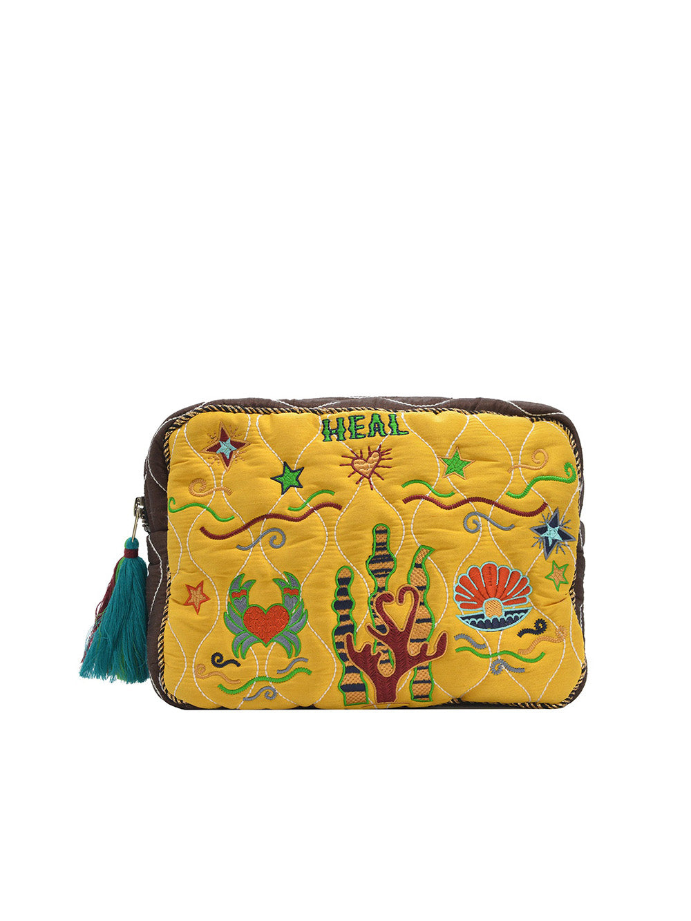 BIG POUCH HEAL SILK CHOCOLAT & JAUNE