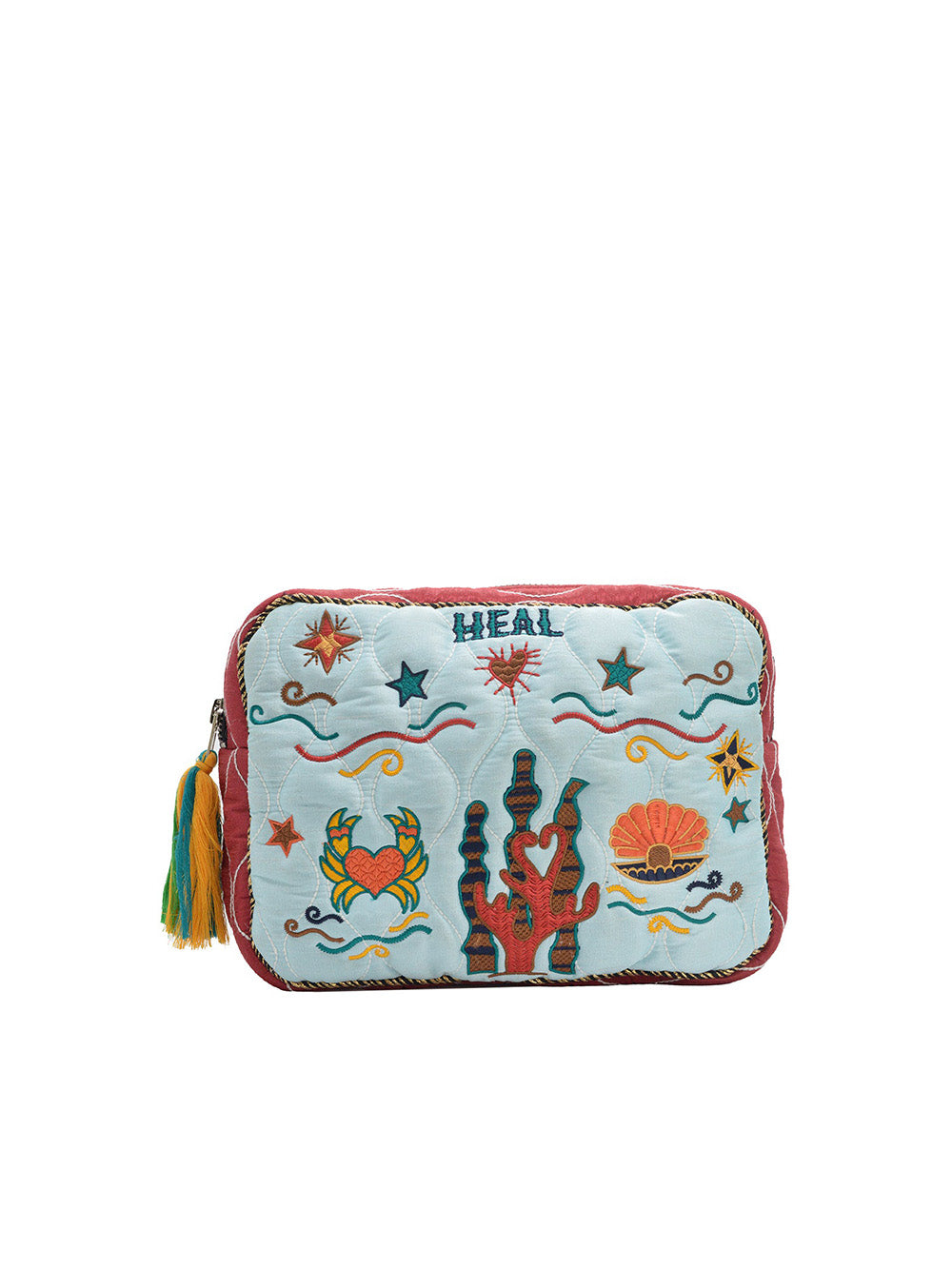 BIG POUCH HEAL EN SOIE ICE BLUE & NAVY