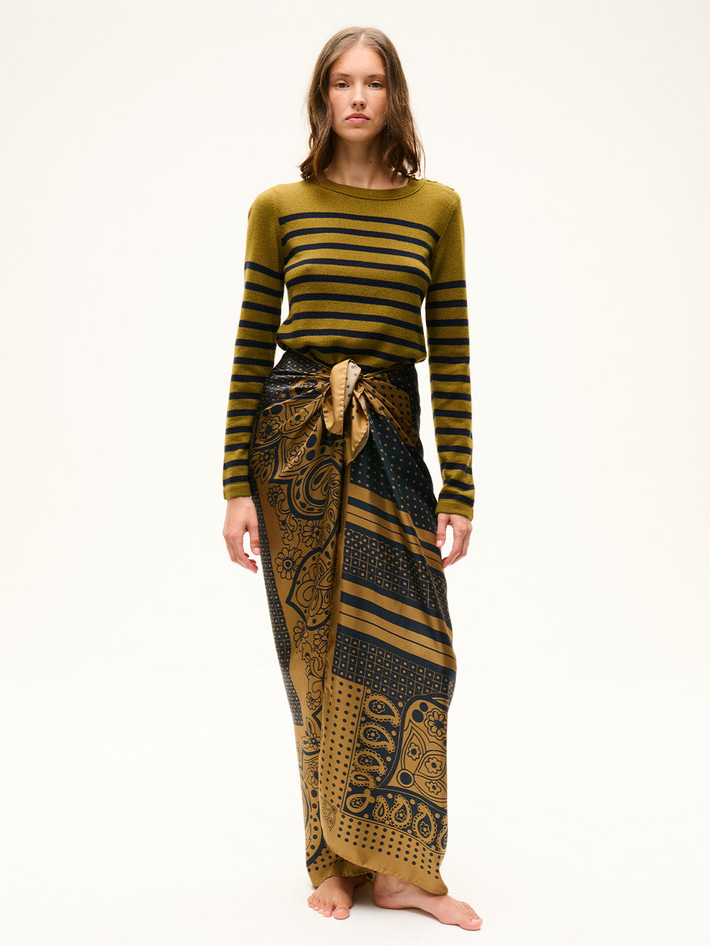 PAISLEY BRONZE SCARF SKIRT