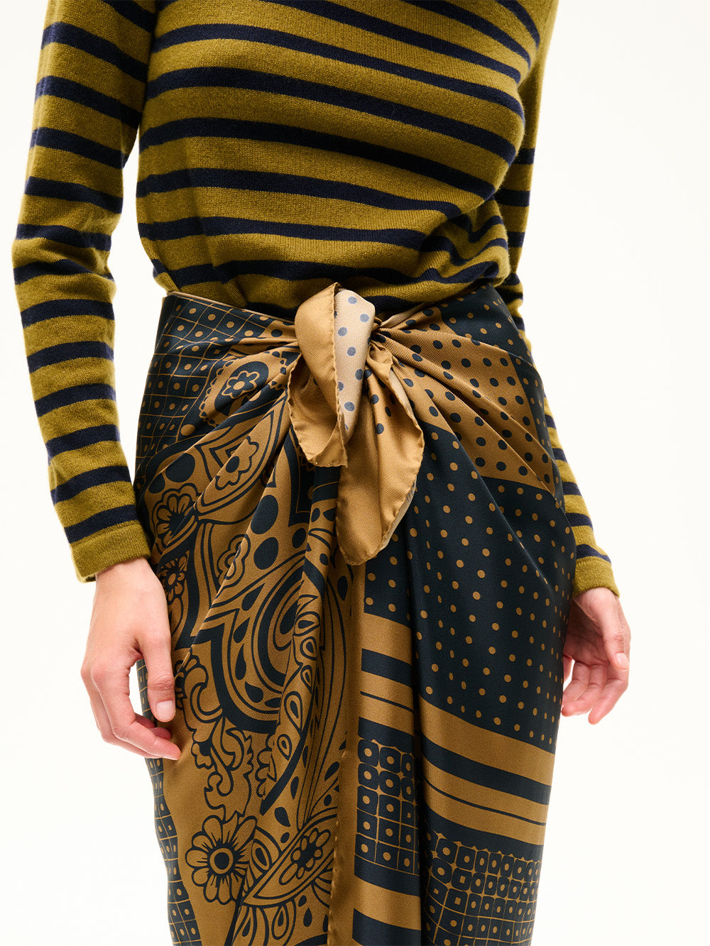 PAISLEY BRONZE SCARF SKIRT