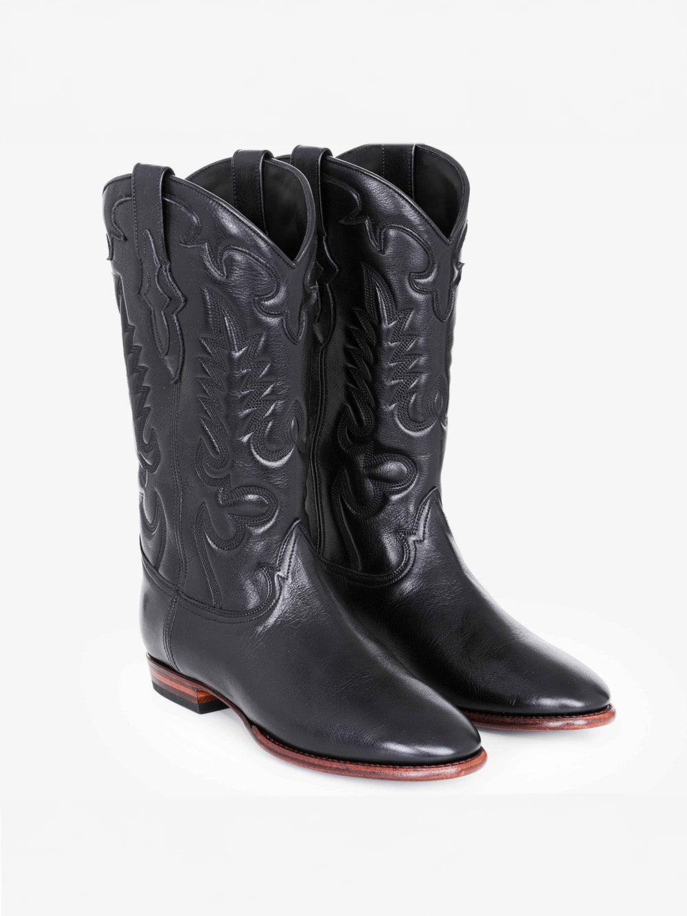 MIDNIGHT LEATHER BLACK BOOTS