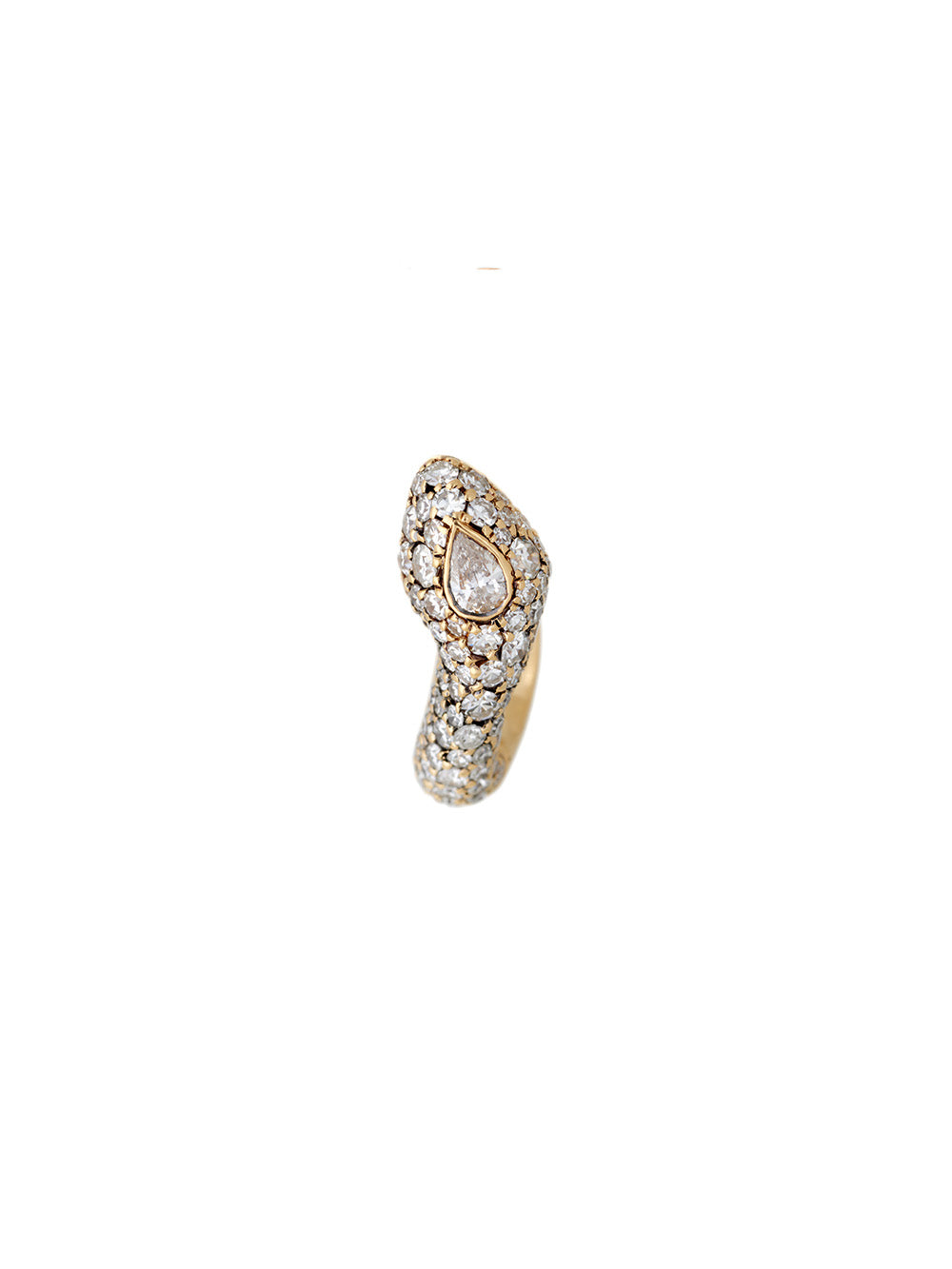STRAIGHT BASILIK YELLOW GOLD AND MARQUISE DIAMOND EARRING