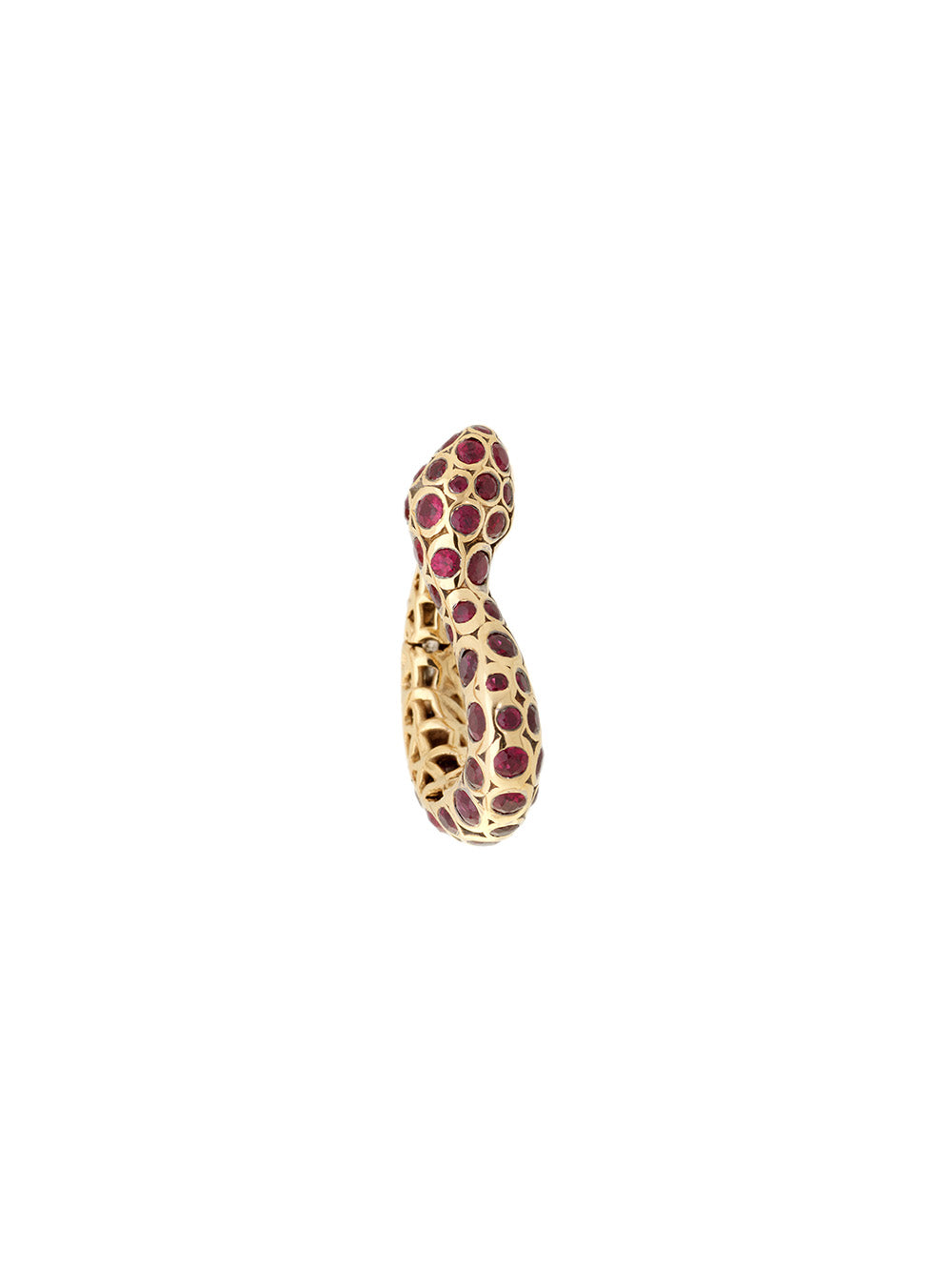 BASILIK LEFT EARRING GOLD, RUBIES AND DIAMONDS