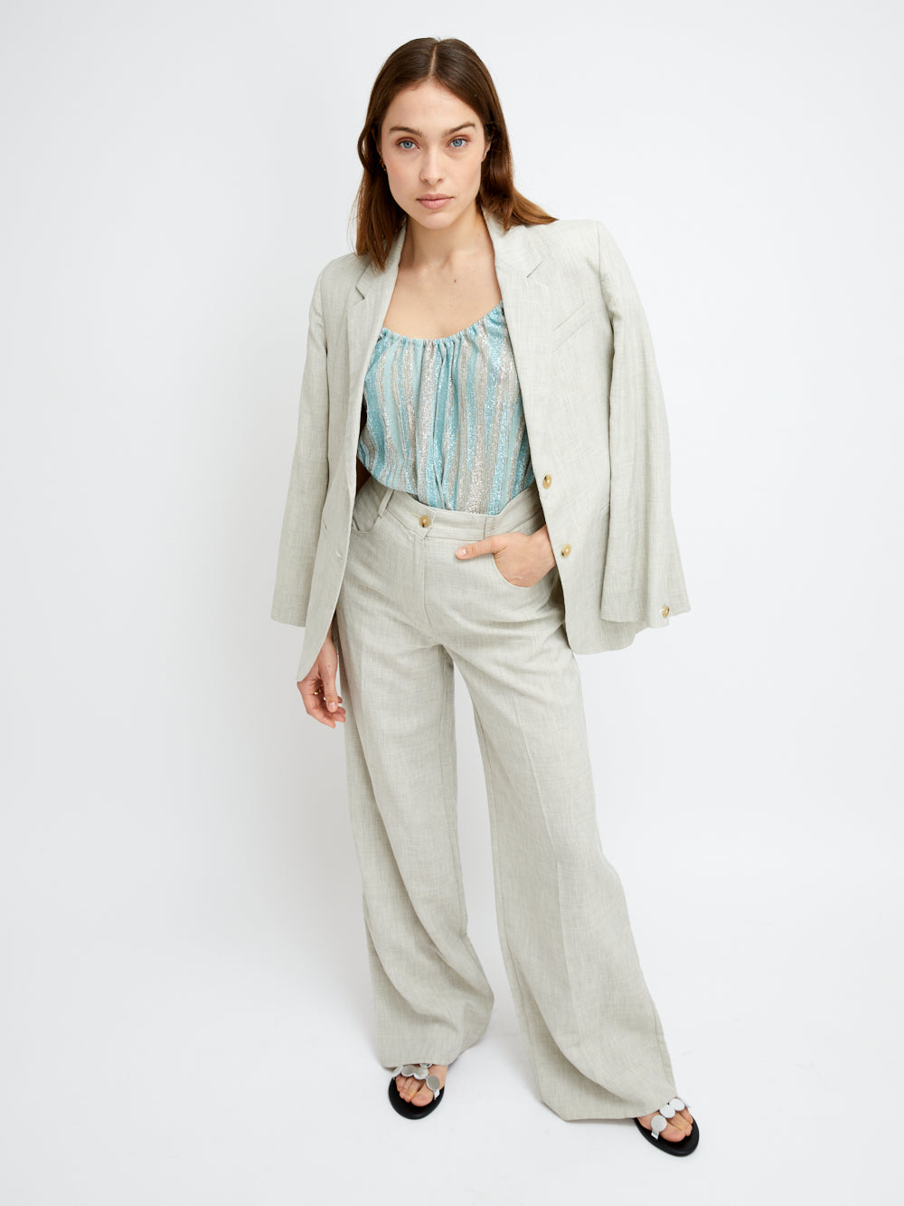 MADREPERLA LINEN BLAZER JACKET