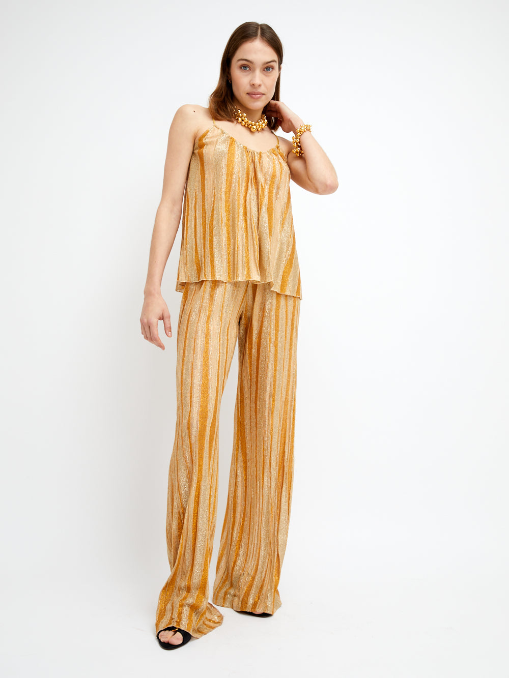 GOLD FLARE WAVE PANTS