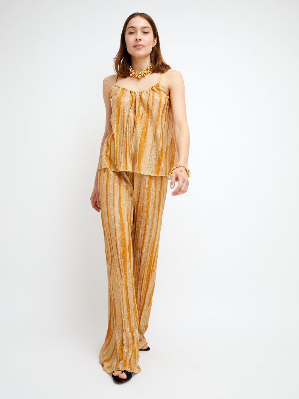 GOLD FLARE WAVE PANTS