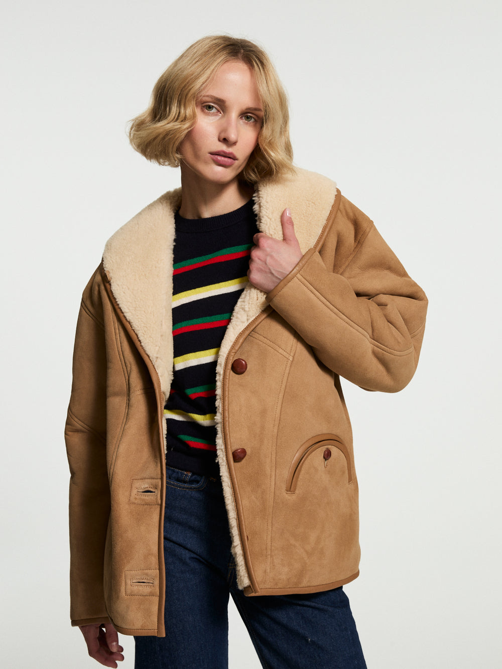TATOOSH SHEARLING CAMEL COAT
