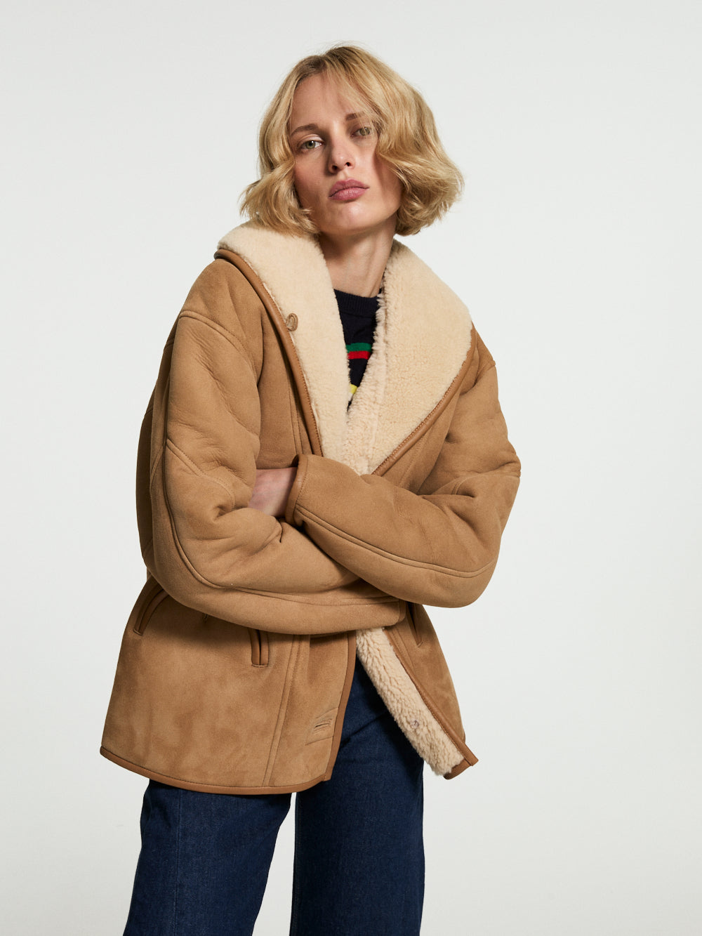 TATOOSH SHEARLING CAMEL COAT