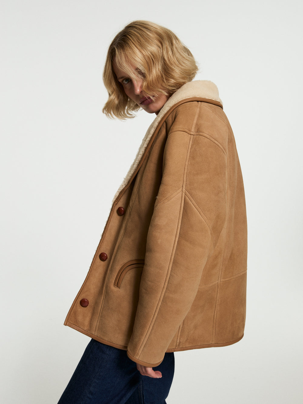 TATOOSH SHEARLING CAMEL COAT