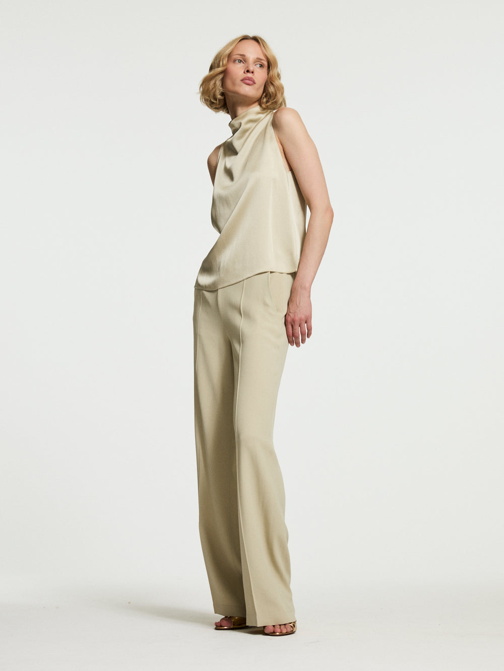SATIN REVERSE TROUSERS