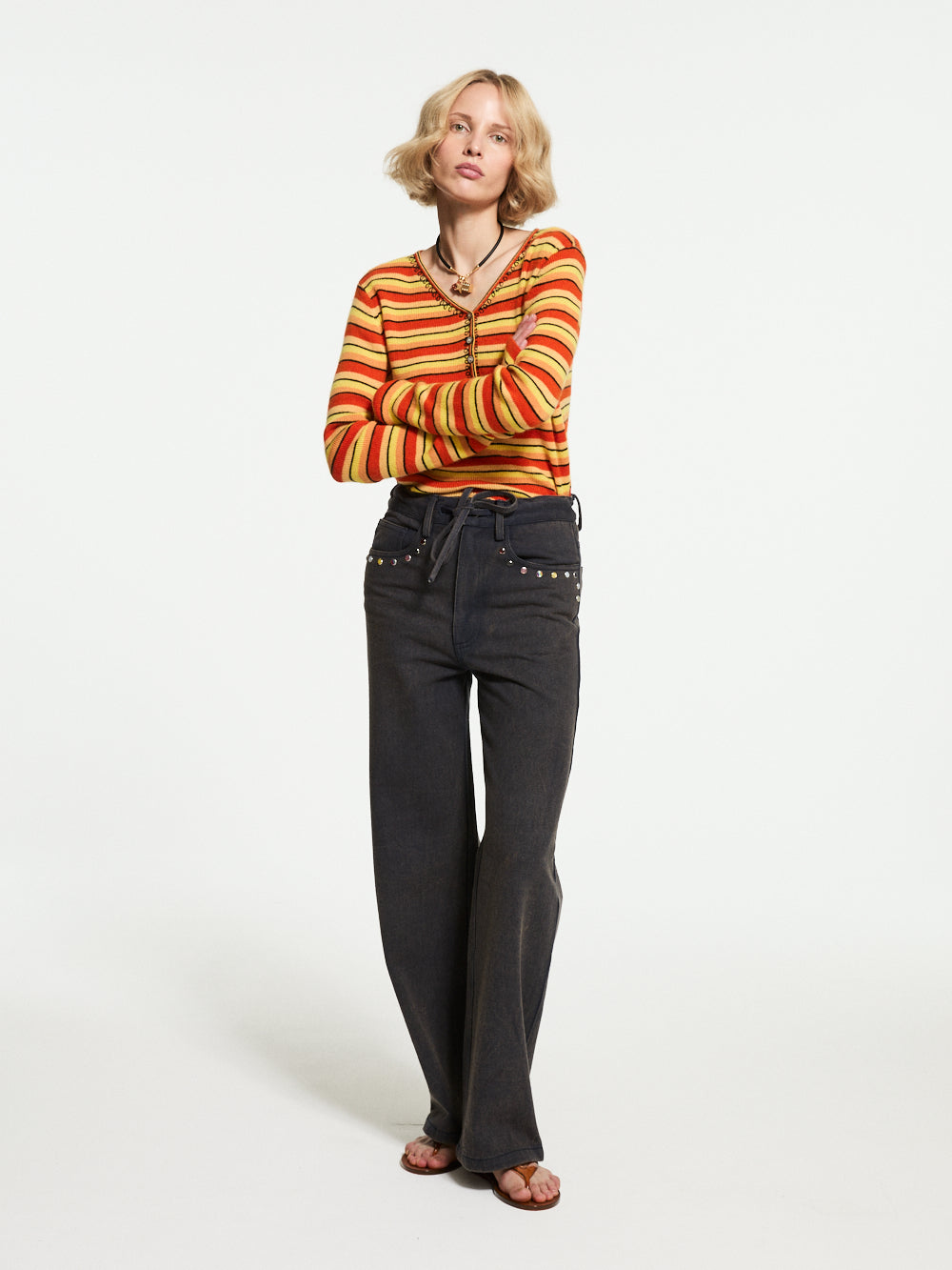 VEGAS PLAIN ACID WASH TROUSERS