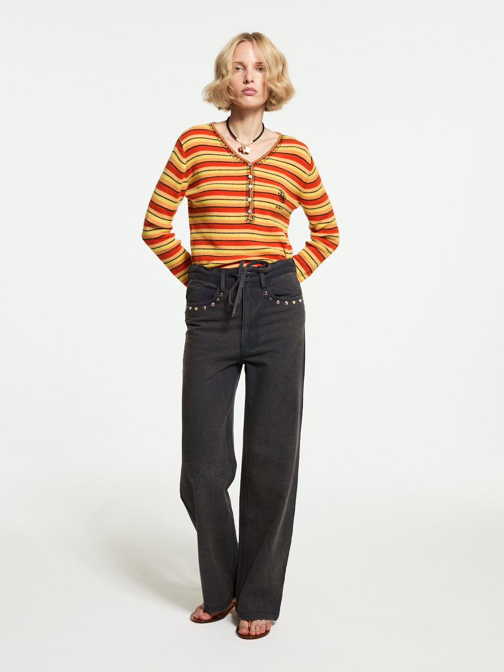 VEGAS PLAIN ACID WASH TROUSERS