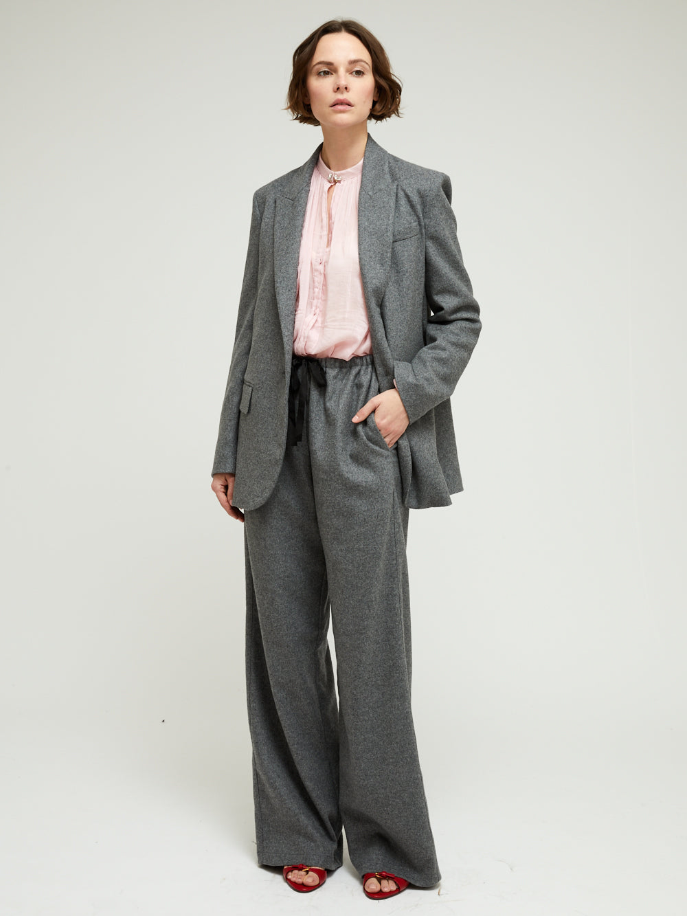 GRAY WOOL TROUSERS