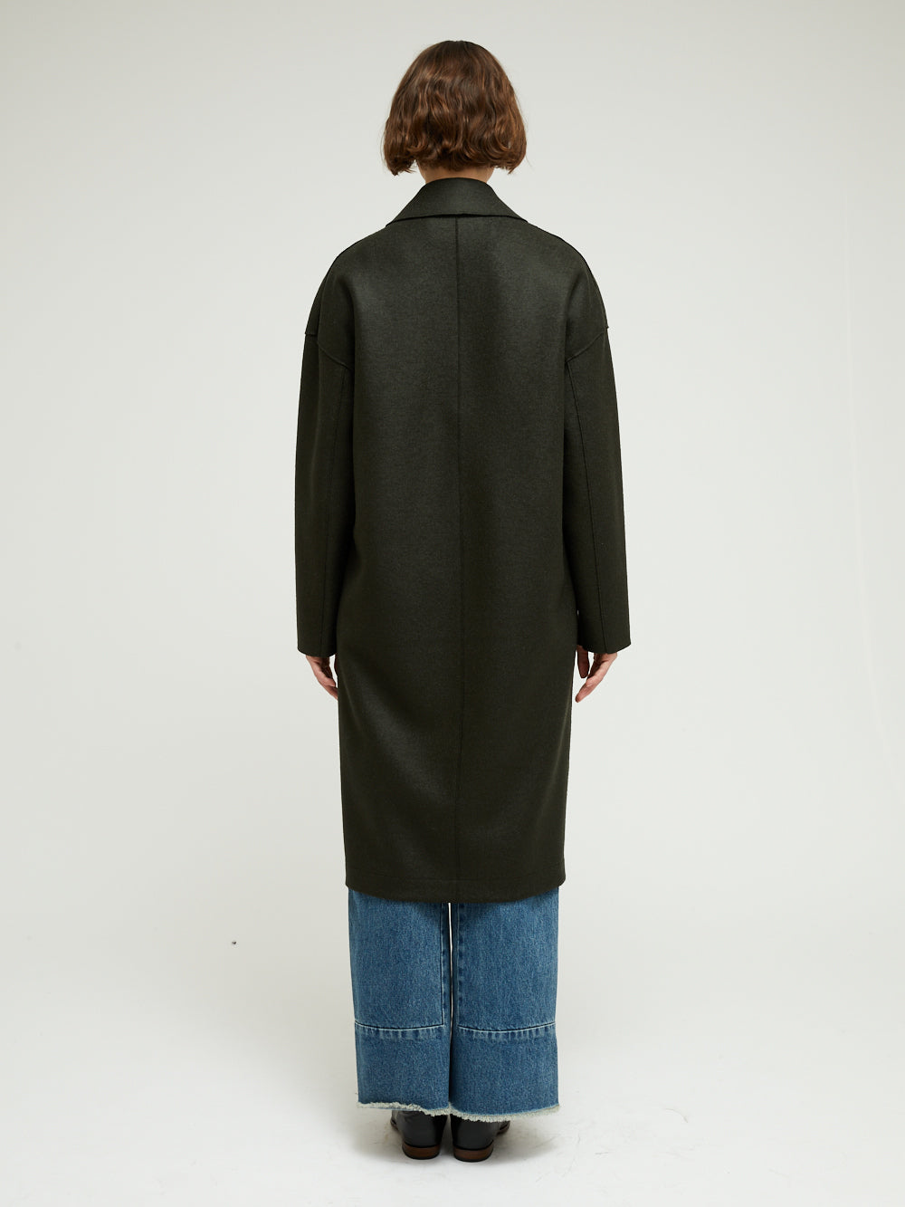 MANTEAU MAC PRESSED WOOL DARK KHAKI