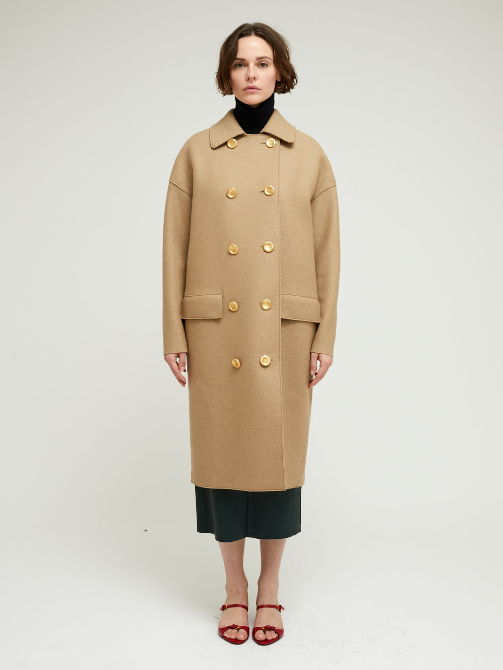 MANTEAU MAC PRESSED WOOL TAN