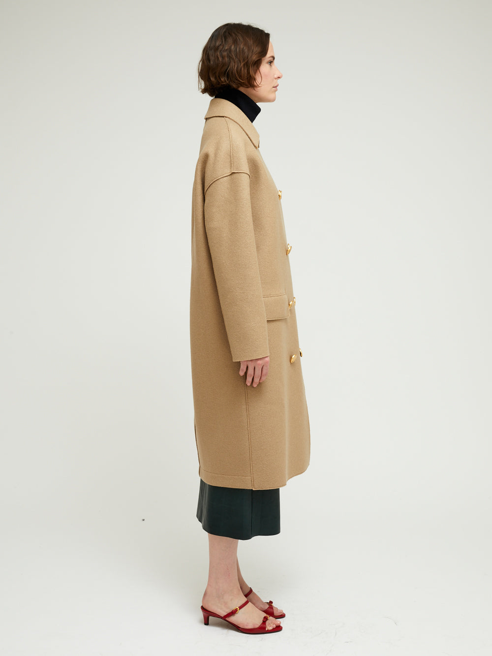 MANTEAU MAC PRESSED WOOL TAN