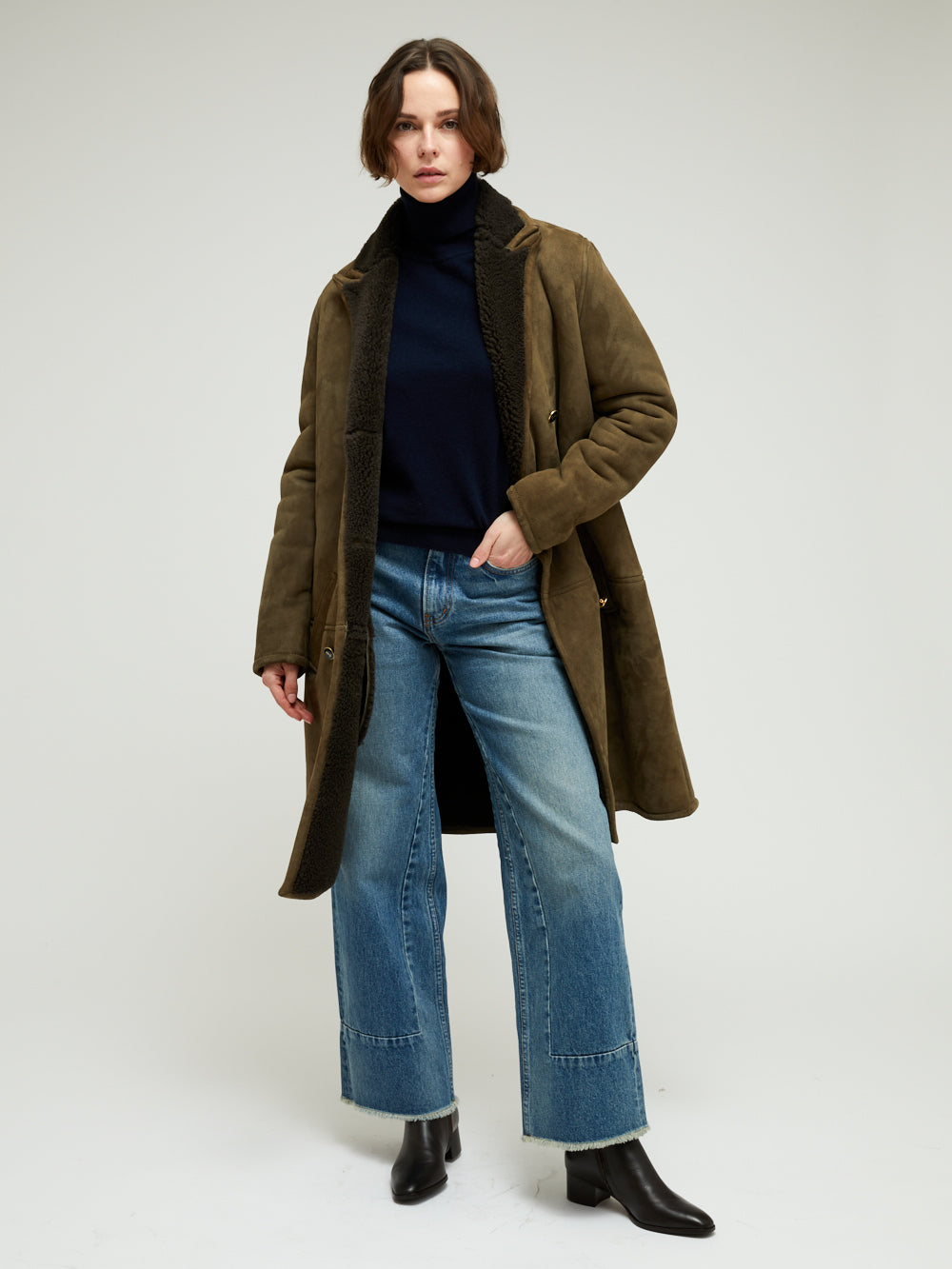 MANTEAU TRINTIGNANT PEAU LAINÉE