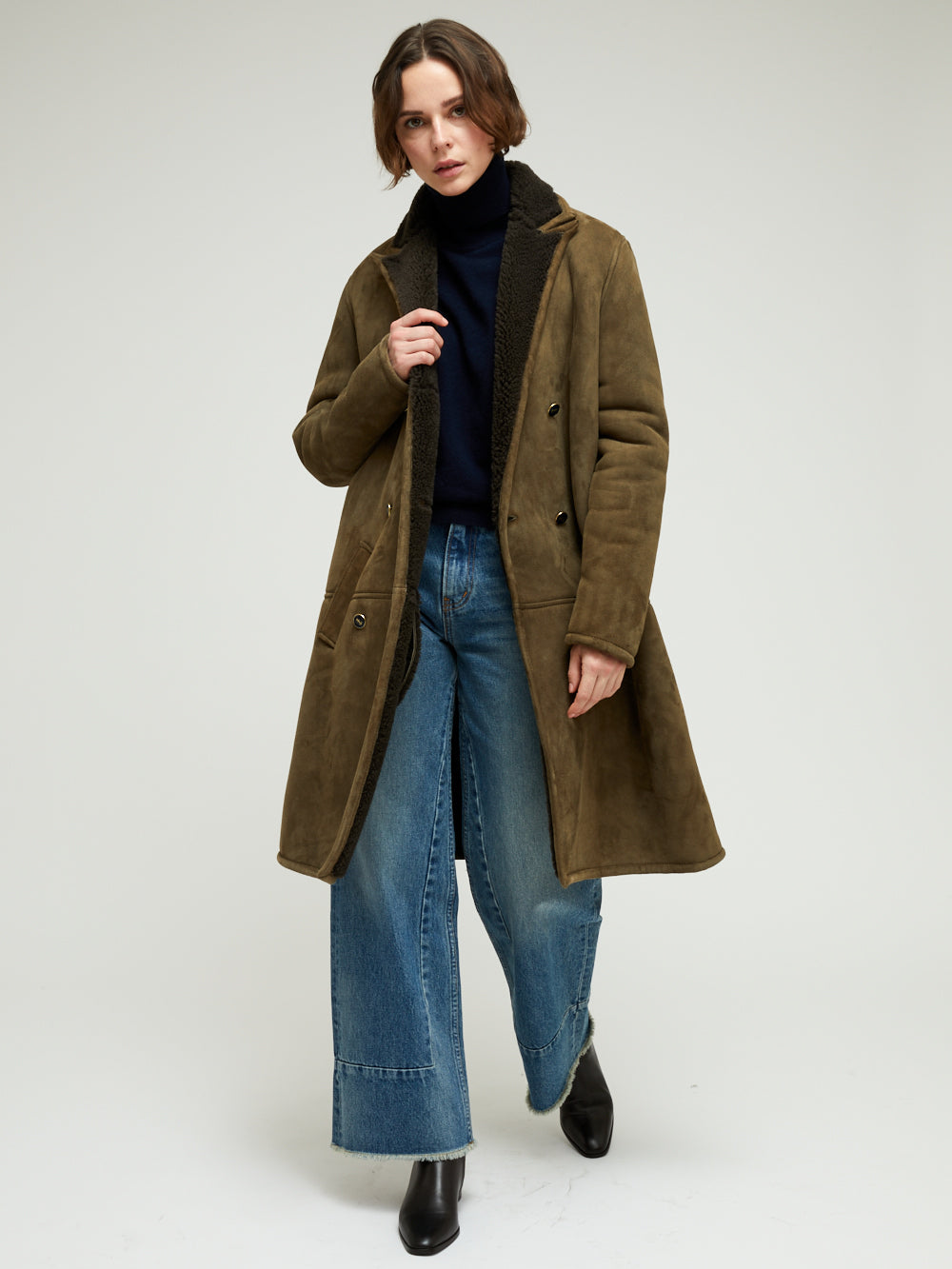 MANTEAU TRINTIGNANT PEAU LAINÉE