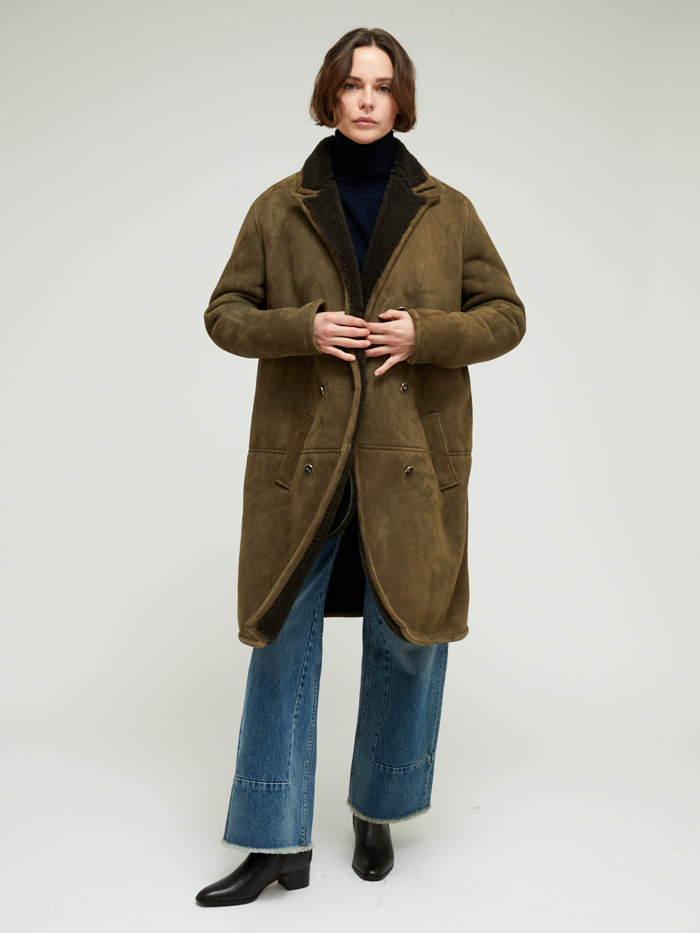 MANTEAU TRINTIGNANT PEAU LAINÉE