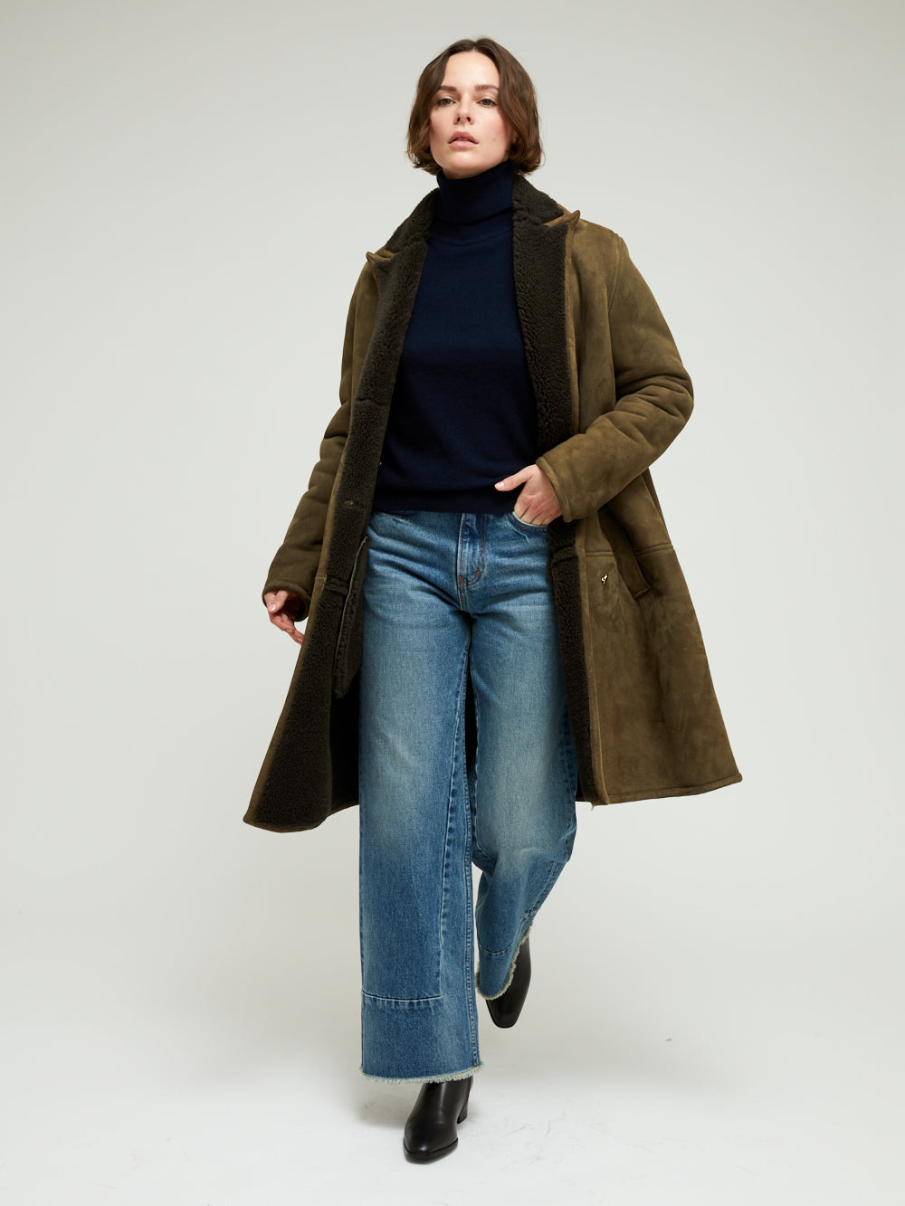 MANTEAU TRINTIGNANT PEAU LAINÉE