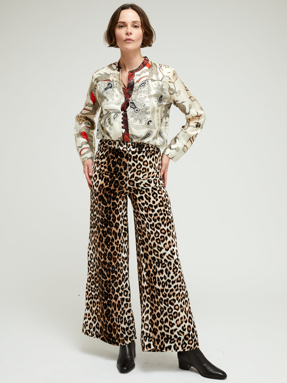 GIUDECCA PANTHER VELVET TROUSERS