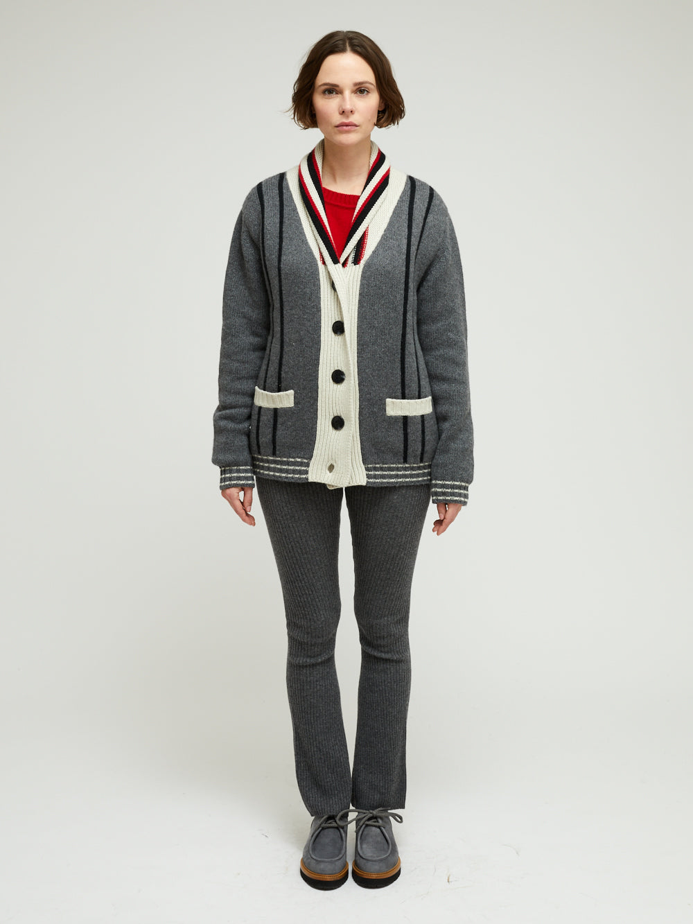 ACE OF CUP GREY CARDIGAN