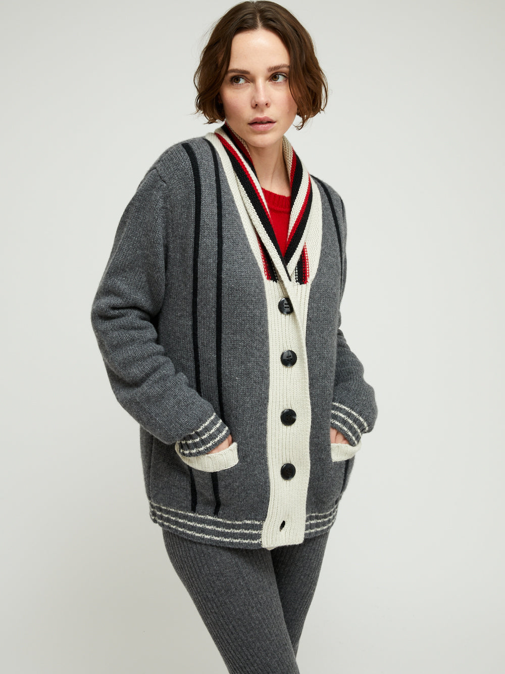 ACE OF CUP GREY CARDIGAN