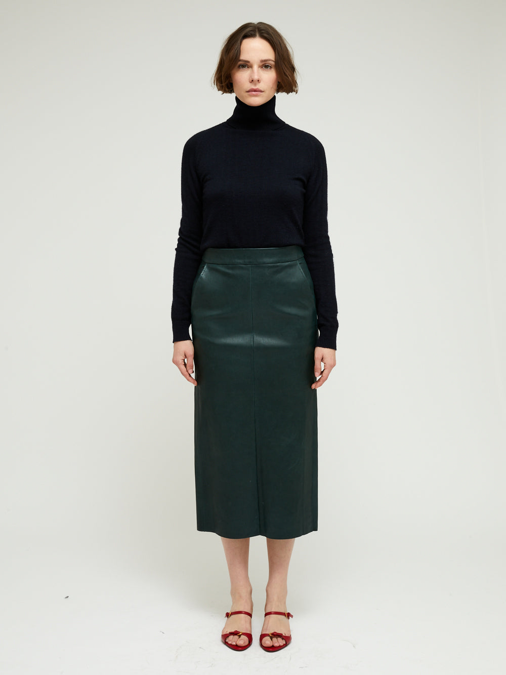 TAYLOR LAMBSKIN BOTTLE DIP SKIRT